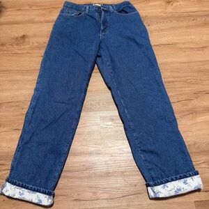 Classic Blue Women's Floral Flannel LL. Bean Jeans